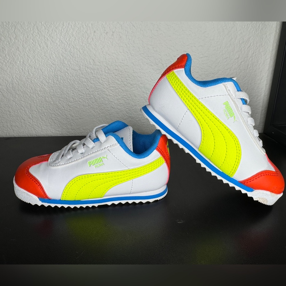 Puma Kids Sneakers - White, Red, Yellow, Blue Size 8 Toddler